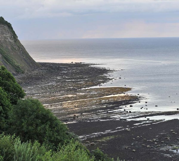 Bay Ness, Robin Hoods Bay, in the evening light at low tide