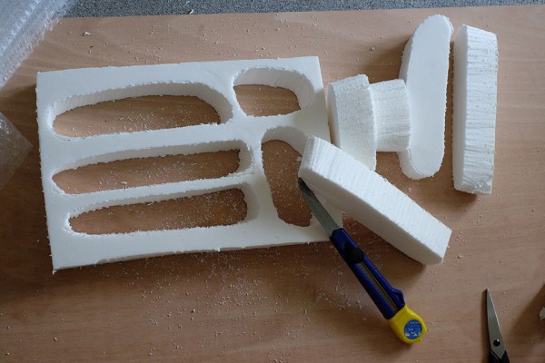 ...foam is being cut out ...